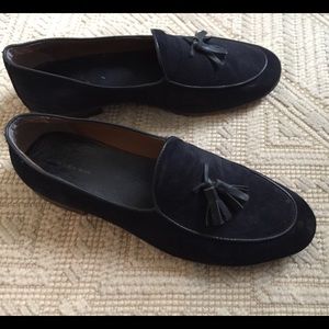 Zara suede slippers blue